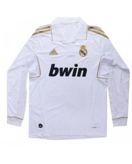 Real Madrid Home Jersey Retro 201112 By Adidas Long Sleeve