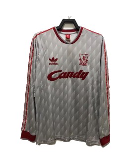 Retro 1989 Liverpool Away Long Sleeve Soccer Jersey