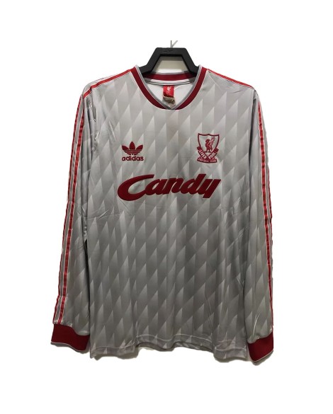 Retro 1989 Liverpool Away Long Sleeve Soccer Jersey