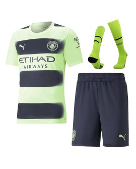 Youth Manchester City Jersey Whole Kit 2022/23 Third