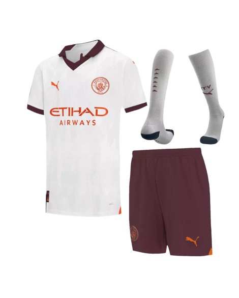 Youth Manchester City Jersey Whole Kit 2023/24 Away