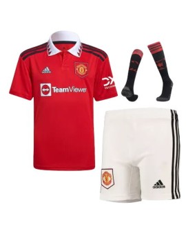 Youth Manchester United Jersey Whole Kit 2022/23 Home