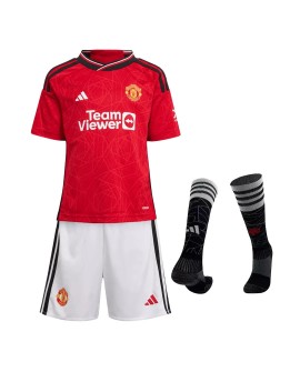 Youth Manchester United Jersey Whole Kit 2023/24 Home