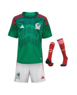 Youth Mexico Jersey Whole Kit 2022 Home World Cup