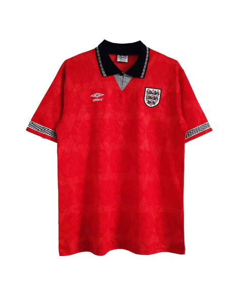 England Away Jersey Retro 1990 By - Red