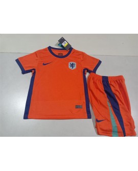 Netherlands Home Jersey Kit EURO 2024 Kids(Jersey+Shorts)