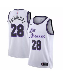 Men's Los Angeles Lakers Rui Hachimura #28 Nike White 2022/23 Swingman Jersey - City Edition