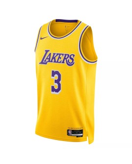 Men's Los Angeles Lakers Anthony Davis #3 Nike Gold 2022/23 Swingman Jersey - Icon Edition
