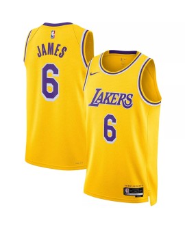 Men's Los Angeles Lakers LeBron James #6 Nike Gold 2022/23 Swingman Jersey - Icon Edition