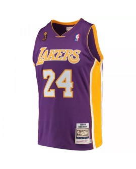 Men's Los Angeles Lakers Road Final Kobe Bryant #24 Mitchell & Ness Purple 08-09 Hardwood Jersey   