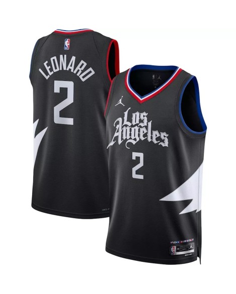Men's LA Clippers Kawhi Leonard #2 Jordan Brand Black 2022/23 Statement Edition Swingman Jersey
