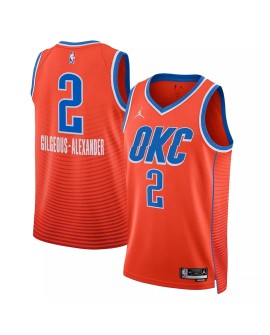 Men's Oklahoma City Thunder Shai Gilgeous-Alexander #2 Jordan Brand Orange 2022/23 Swingman Jersey - Statement Edition