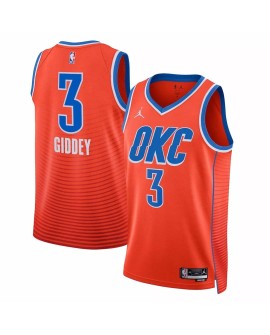 Men's Oklahoma City Thunder Josh Giddey #3 Jordan Brand Orange 2022/23 Swingman Jersey - Statement Edition