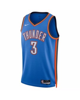 Men's Oklahoma City Thunder Josh Giddey #3 Nike Blue 2022/23 Swingman Jersey - Icon Edition
