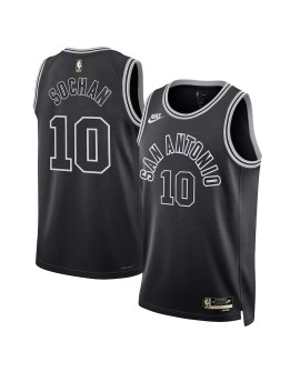Men's San Antonio Spurs Jeremy Sochan #10 Nike Black 2022/23 Swingman Jersey - Classic Edition