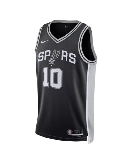 Men's San Antonio Spurs Jeremy Sochan #10 Nike Black 2022/23 Swingman Jersey - Icon Edition