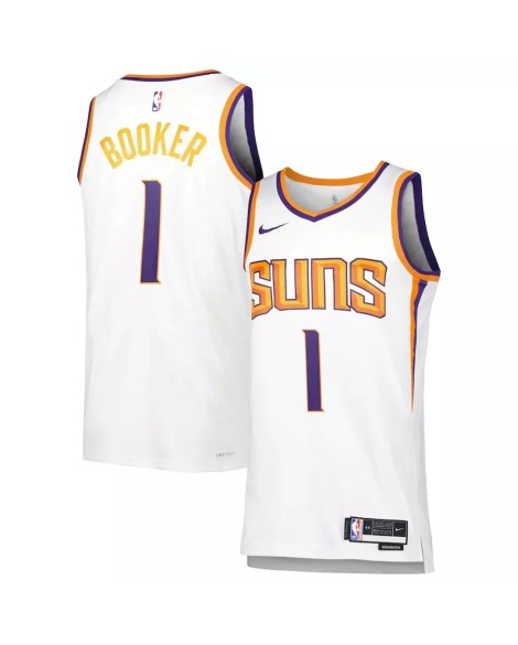 Men's Phoenix Suns Devin Booker #1 White 22/23 Swingman Jersey - Association Edition