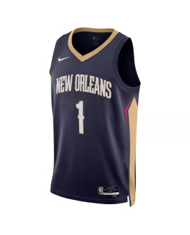 Men's New Orleans Pelicans Zion Williamson #1 Navy 22/23 Jersey - Icon Edition