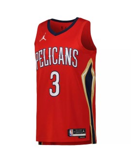 Men's New Orleans Pelicans CJ McCollum #3 Jordan Brand Red 2022/23 Swingman Jersey - Statement Edition