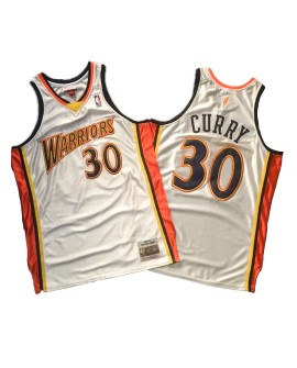 Men's Golden State Warriors Curry #30 Mitchell & Ness White 2009/10 Swingman NBA Jersey