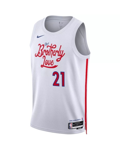 Men's Philadelphia 76ers Joel Embiid #21 Nike White 2022/23 Swingman Jersey - City Edition