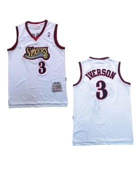 Men's Philadelphia 76ers Iverson #3 Mitchell & Ness White 1997/98 Swingman NBA Jersey