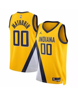Men's Indiana Pacers Bennedict Mathurin #00 Jordan Brand Yellow 2022/23 Swingman Jersey - Statement Edition