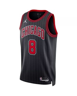 Men's Chicago Bulls Zach LaVine #8 Jordan Brand Black 22/23 Swingman Jersey - Statement Edition