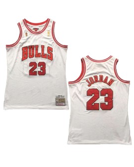 Men's Chicago Bulls Jordan #23 Mitchell & Ness White 1996/97 Swingman NBA Jersey